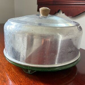 Vintage Farmhouse Aluminum Domed Cake Cover